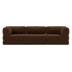 Canapé convertible en polyester recyclé marron 312x104x77cm Cozypad - Innovation living - The Cool Republic