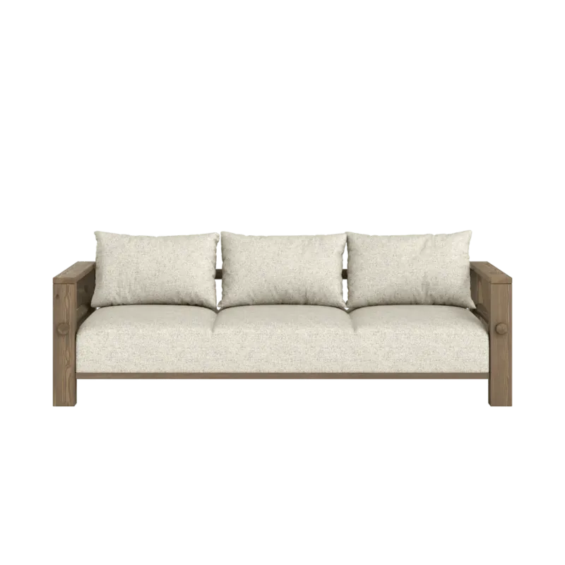 Canapé en pin foncé et son futon clair 94x225x82cm Bare - Karup Design - The Cool Republic