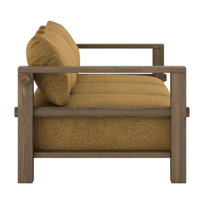 Canapé en pin foncé et son futon golden ochre 94x225x82cm Bare - Karup Design - The Cool Republic