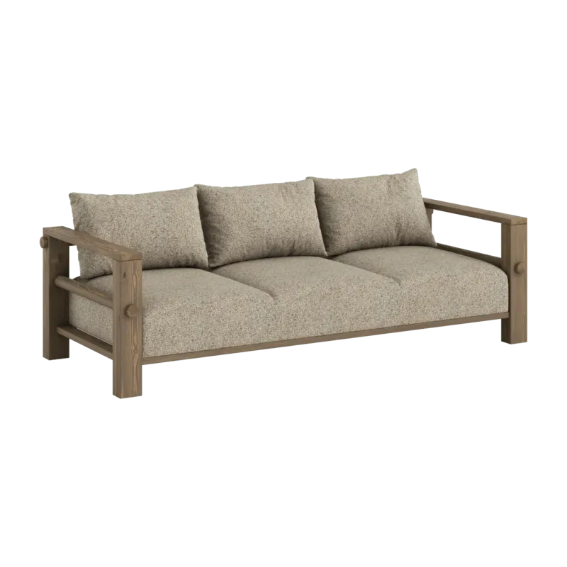 Canapé en pin foncé et son futon warm sand 94x225x82cm Bare - Karup Design - The Cool Republic