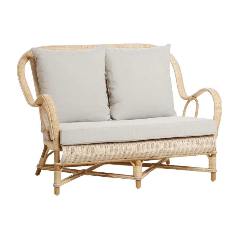 Canapé en rotin naturel avec coussin Nantucket - KOK - The Cool Republic