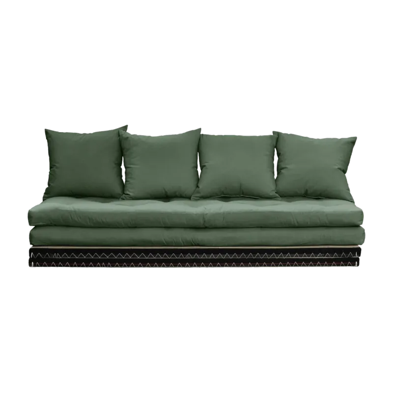 Canapé-futon olive en coton Chico Sofa - Karup Design - The Cool Republic