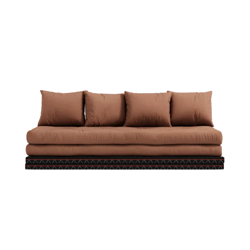 Canapé-lit avec 2 tatami et matelas marron argile 80x200cm Chico - Karup Design - The Cool Republic