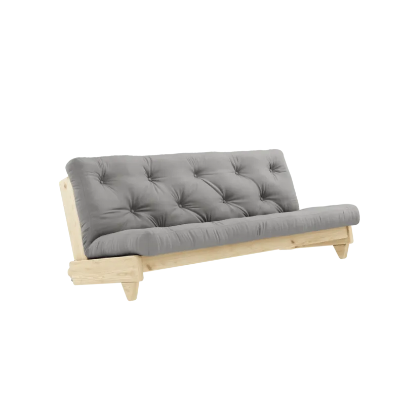 Canapé-lit en pin massif avec matelas en coton gris 140x200cm Fresh - Karup Design - The Cool Republic