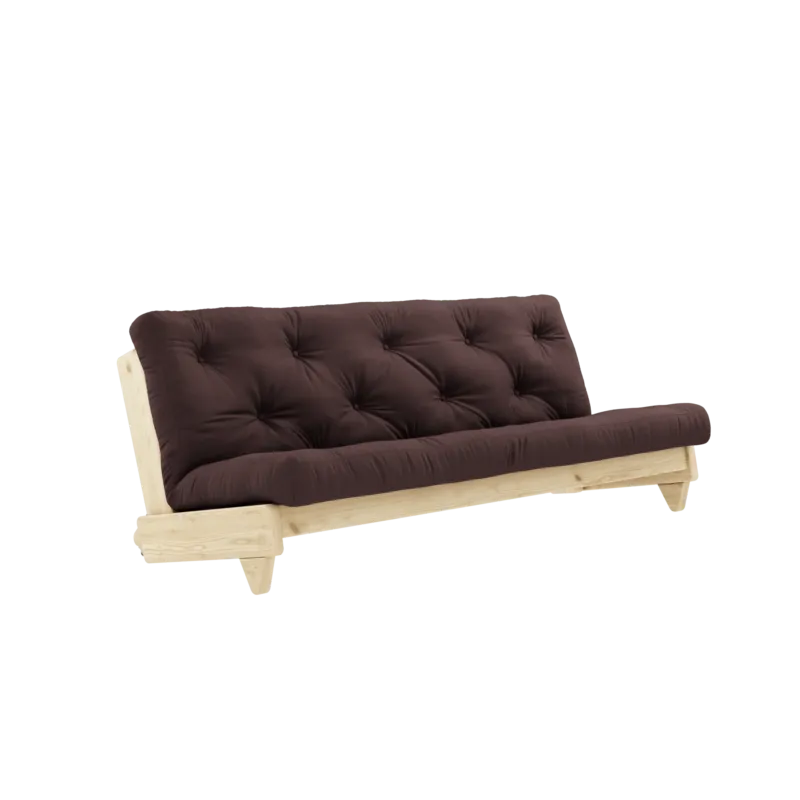 Canapé-lit en pin massif avec matelas en coton marron 140x200cm Fresh - Karup Design - The Cool Republic