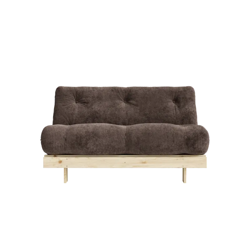 Canapé-lit en pin massif avec matelas marron foncé 140x200cm Roots - Karup - The Cool Republic
