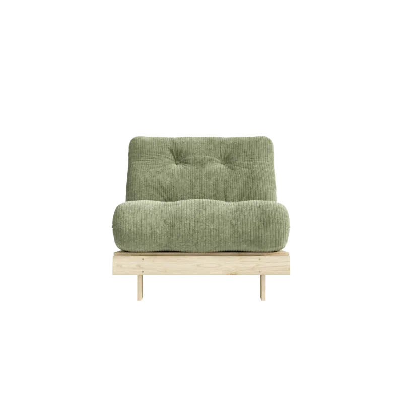 Canapé-lit en pin massif avec matelas vert 90x200cm Roots - Karup - The Cool Republic