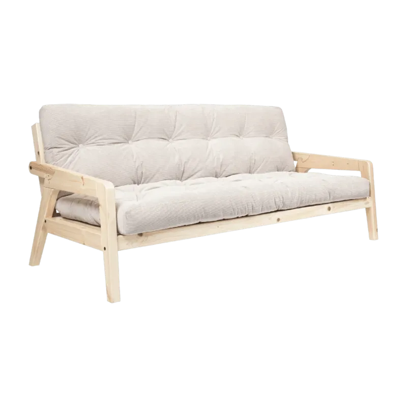 Canapé-lit en velours cotelé ivoire Grab - Karup Design - The Cool Republic