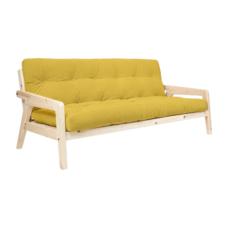 Canapé-lit en velours côtelé jaune Grab - Karup Design - The Cool Republic