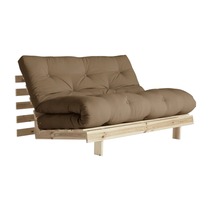 Canapé-lit marron en pin massif Roots 140 - Karup Design - The Cool Republic