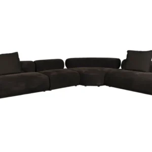Canapé modulable côté gauche en tissu marron foncé 7,5 places Rembrandt - Zuiver - The Cool Republic
