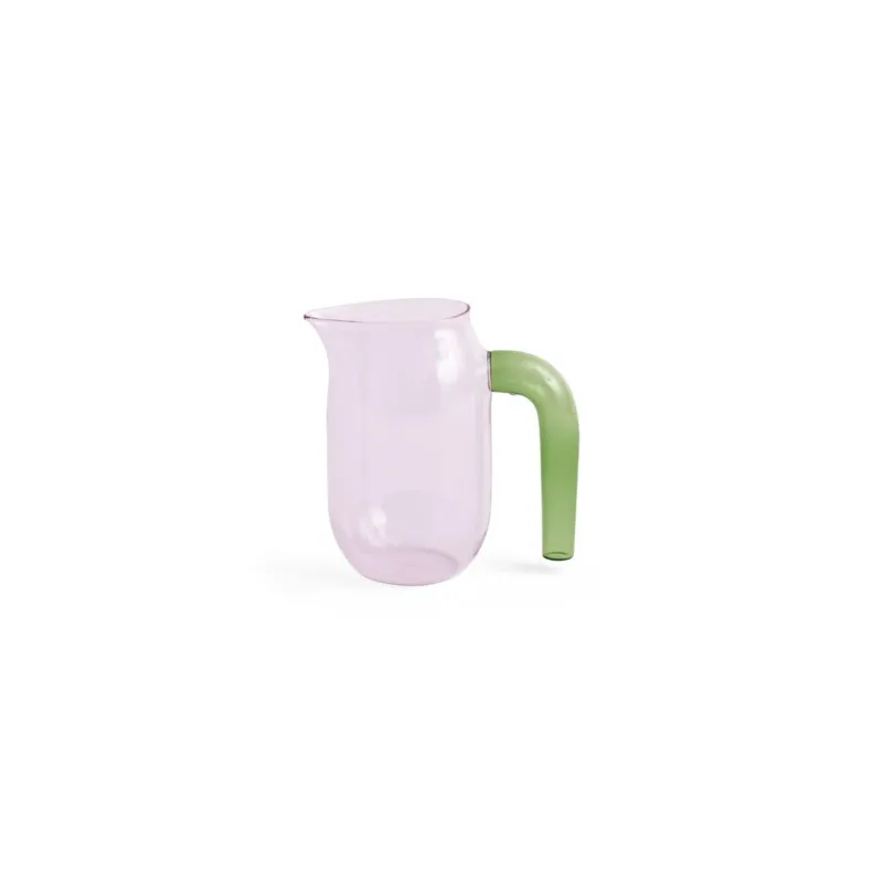 Carafe en verre rose et vert 10 x 10 x 16 cm Jug - HAY - The Cool Republic