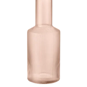 Carafe en verre soufflé recyclé rose 9 x 24 cm Ripple - Ferm Living - The Cool Republic