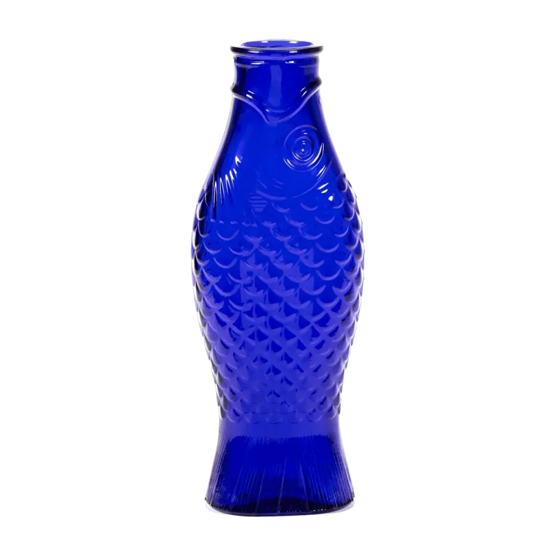 Carafe en verre transparent bleu foncé 85cL Fish&Fish - Serax - The Cool Republic