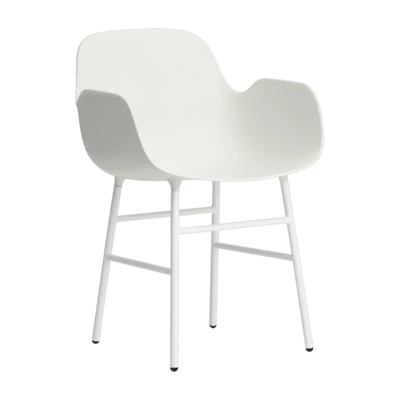 Chaise avec accoudoirs en acier et pp blanc Form - Normann Copenhagen - The Cool Republic