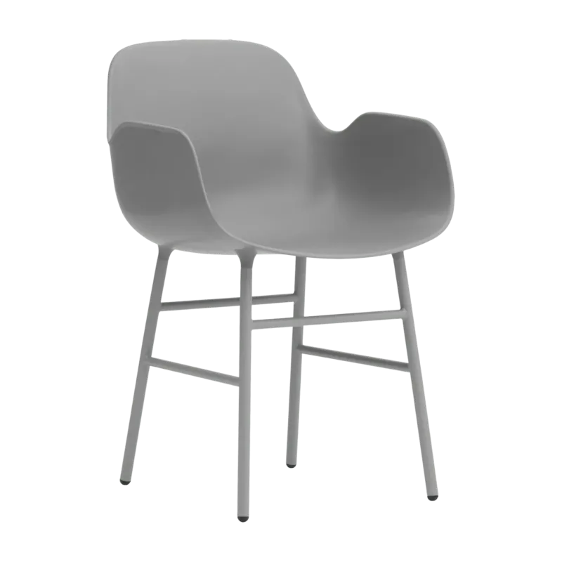 Chaise avec accoudoirs en acier et pp gris Form - Normann Copenhagen - The Cool Republic