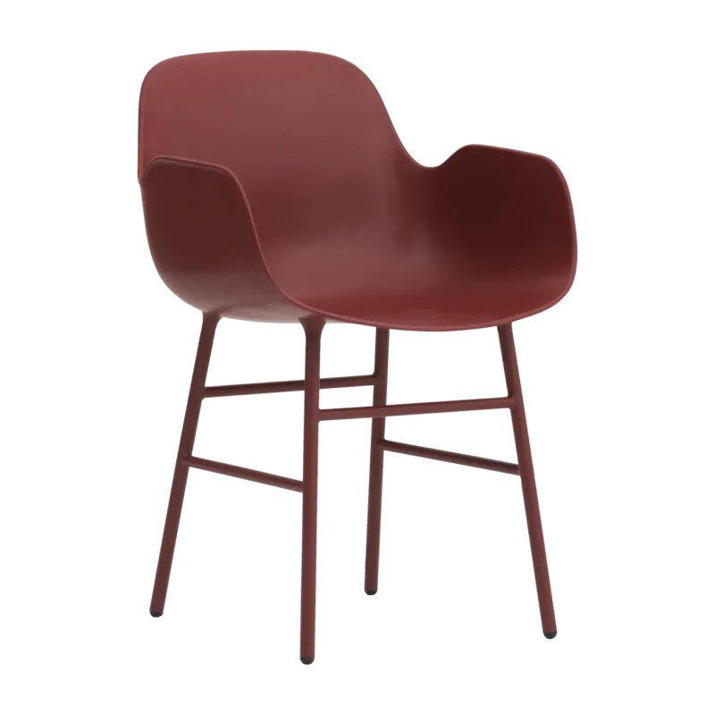 Chaise avec accoudoirs en acier et pp rouge Form - Normann Copenhagen - The Cool Republic