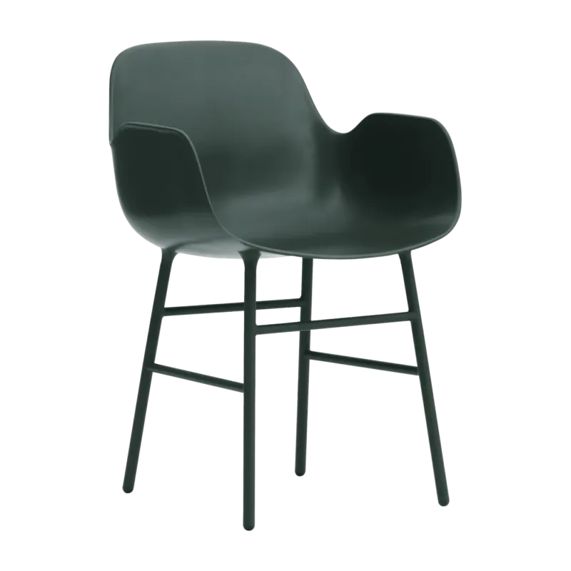 Chaise avec accoudoirs en acier et pp vert Form - Normann Copenhagen - The Cool Republic