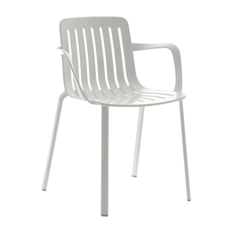 Chaise avec accoudoirs en aluminium blanc Plato - Magis - The Cool Republic