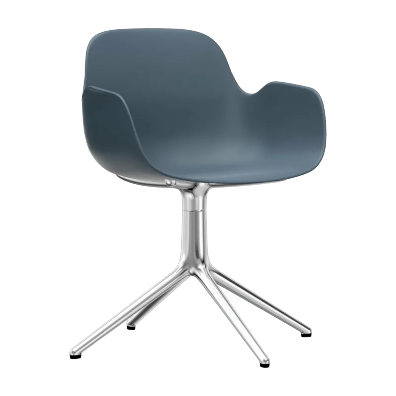 Chaise avec accoudoirs en aluminium et pp bleu Form - Normann Copenhagen - The Cool Republic