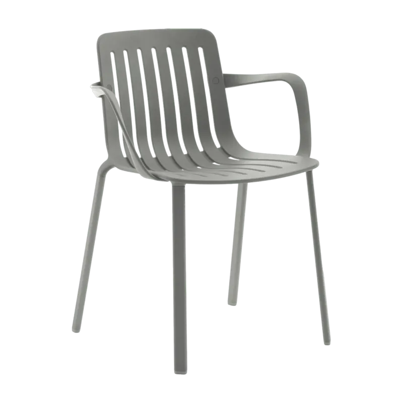 Chaise avec accoudoirs en aluminium gris Plato - Magis - The Cool Republic