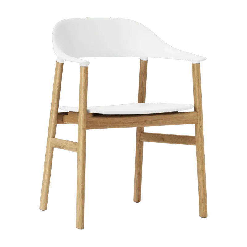 Chaise avec accoudoirs en chêne et polypropylene blanc Herit blanc - Normann Copenhagen - The Cool Republic