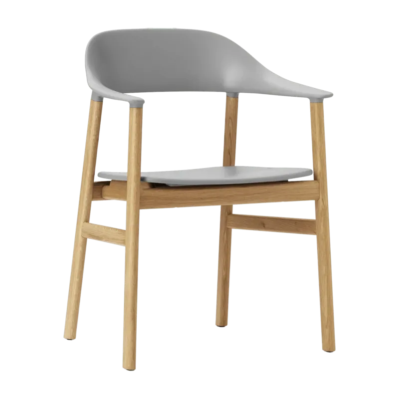 Chaise avec accoudoirs en chêne et polypropylene gris Herit Grey - Normann Copenhagen - The Cool Republic