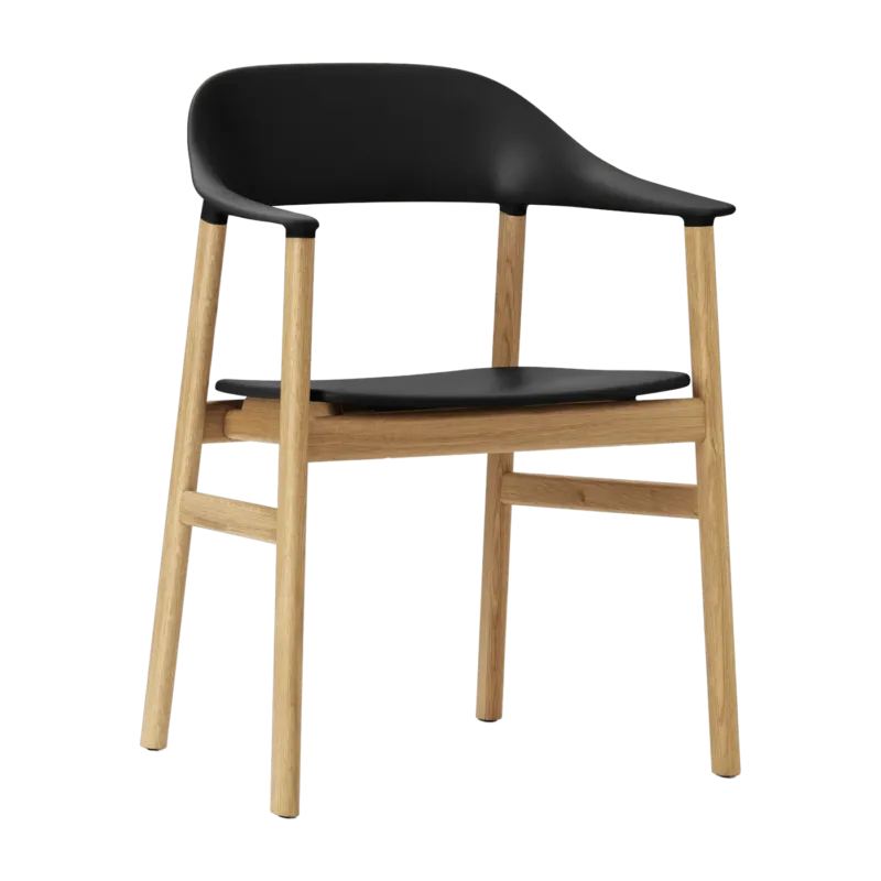 Chaise avec accoudoirs en chêne et polypropylene noir Herit noir - Normann Copenhagen - The Cool Republic