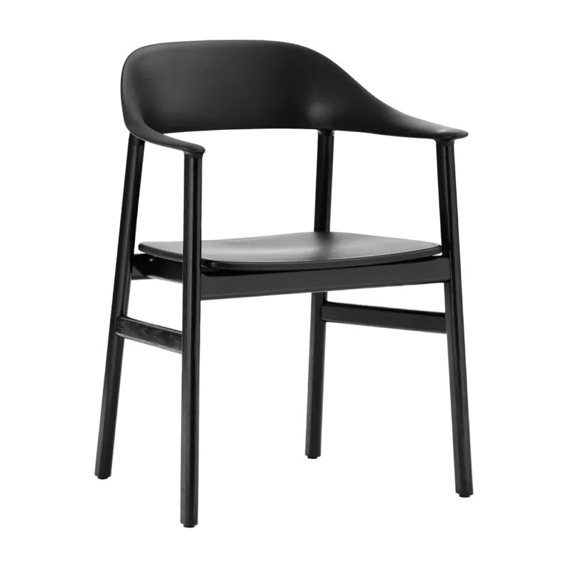 Chaise avec accoudoirs en chêne noir et polypropylène noir Herit noir - Normann Copenhagen - The Cool Republic