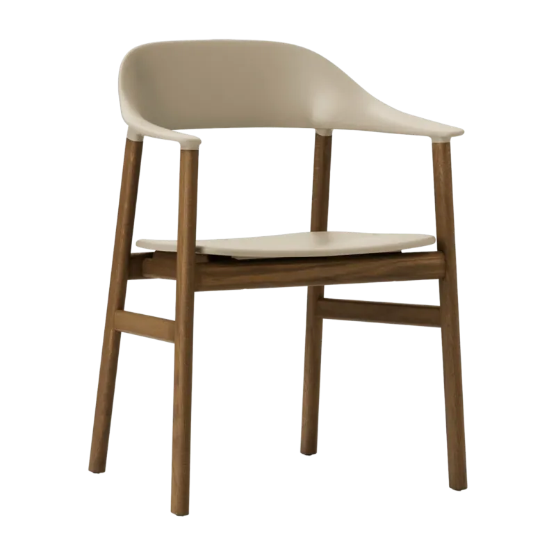 Chaise avec accoudoirs en chêne teinté et polypropylène sable Herit Sand - Normann Copenhagen - The Cool Republic