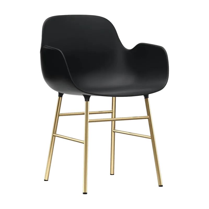 Chaise avec accoudoirs en laiton et pp noir Form - Normann Copenhagen - The Cool Republic