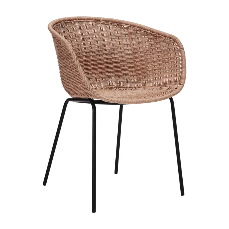 Chaise avec accoudoirs en osier Hapur - House Doctor - The Cool Republic