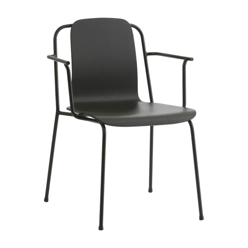Chaise avec accoudoirs noir structure noire Studio noir - Normann Copenhagen - The Cool Republic