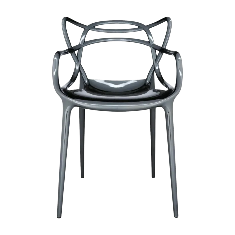 Chaise avec accoudoirs noire métallique Masters - Kartell - The Cool Republic