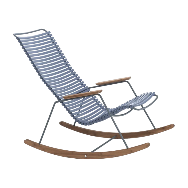 Chaise berçante en métal et plastique bleu CLICK - Houe - The Cool Republic