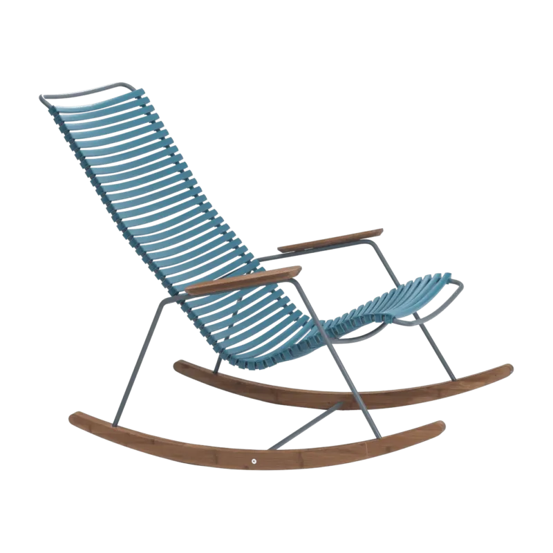 Chaise berçante en métal et plastique bleu pétrole CLICK - Houe - The Cool Republic