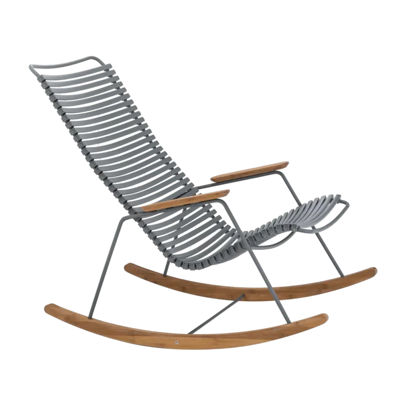 Chaise berçante en métal et plastique gris foncé CLICK - Houe - The Cool Republic