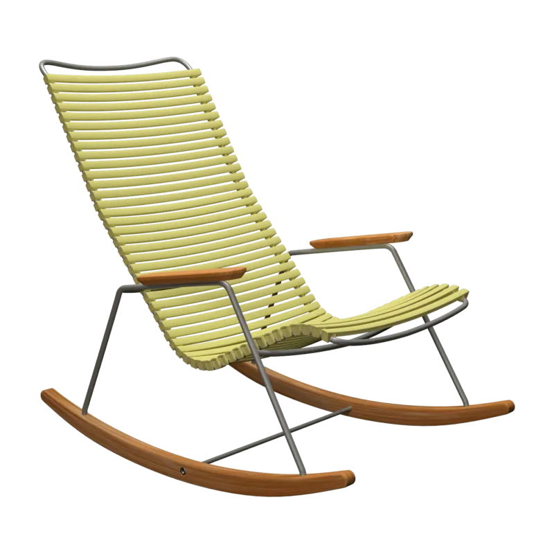 Chaise berçante en métal et plastique jaune citron 103x63x85,5cm Click - Houe - The Cool Republic
