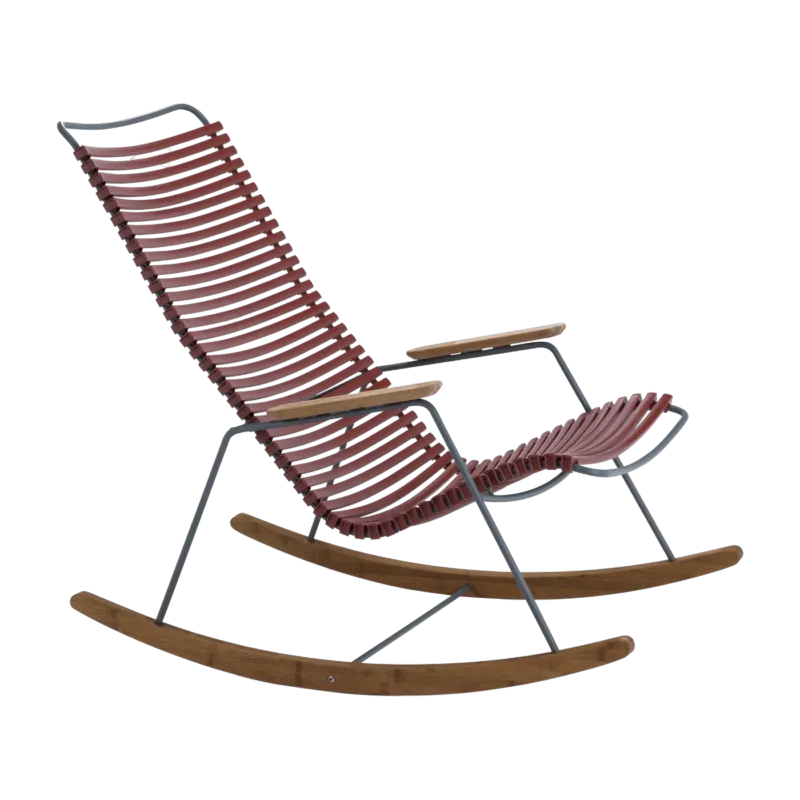 Chaise berçante en métal et plastique rouge Paprika CLICK - Houe - The Cool Republic