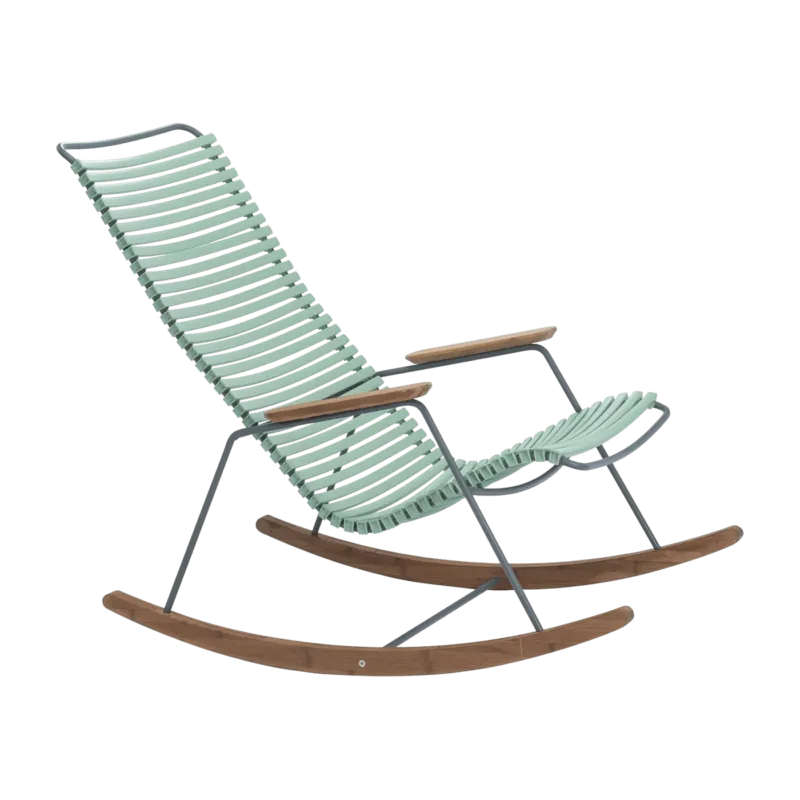 Chaise berçante en métal et plastique vert CLICK - Houe - The Cool Republic