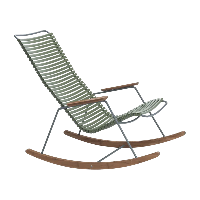 Chaise berçante en métal et plastique vert olive CLICK - Houe - The Cool Republic