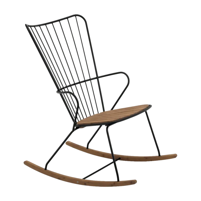 Chaise berçante en métal noir PAON - Houe - The Cool Republic