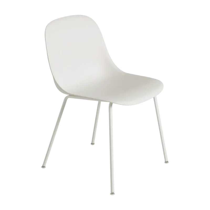 Chaise blanche piétement tubes Fiber - Muuto - The Cool Republic