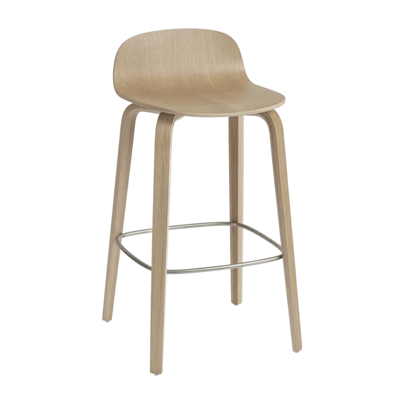 Chaise de bar 65 cm en chêne naturel Visu - Muuto - The Cool Republic