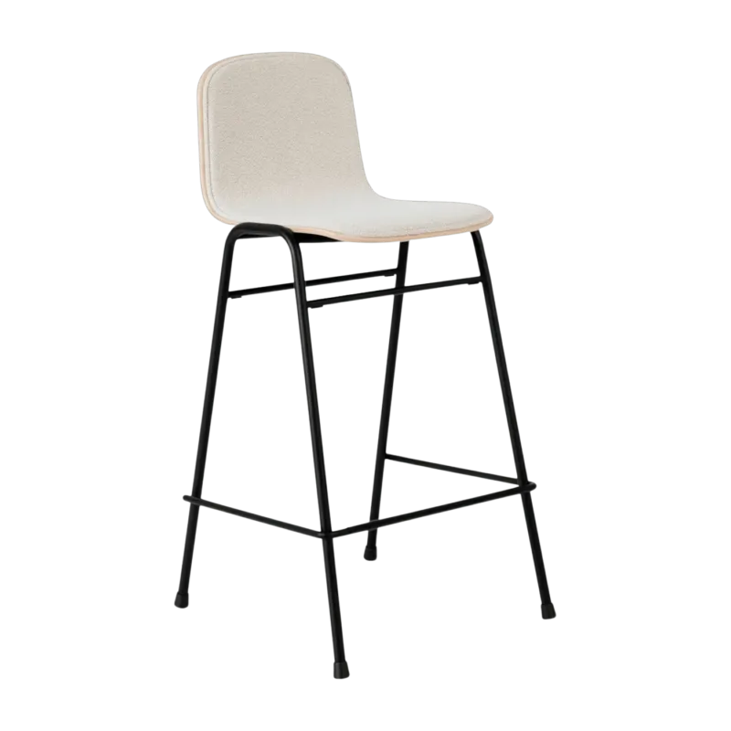 Chaise de bar 65 cm en tissu gris et cadre noir Touchwood - Hem - The Cool Republic