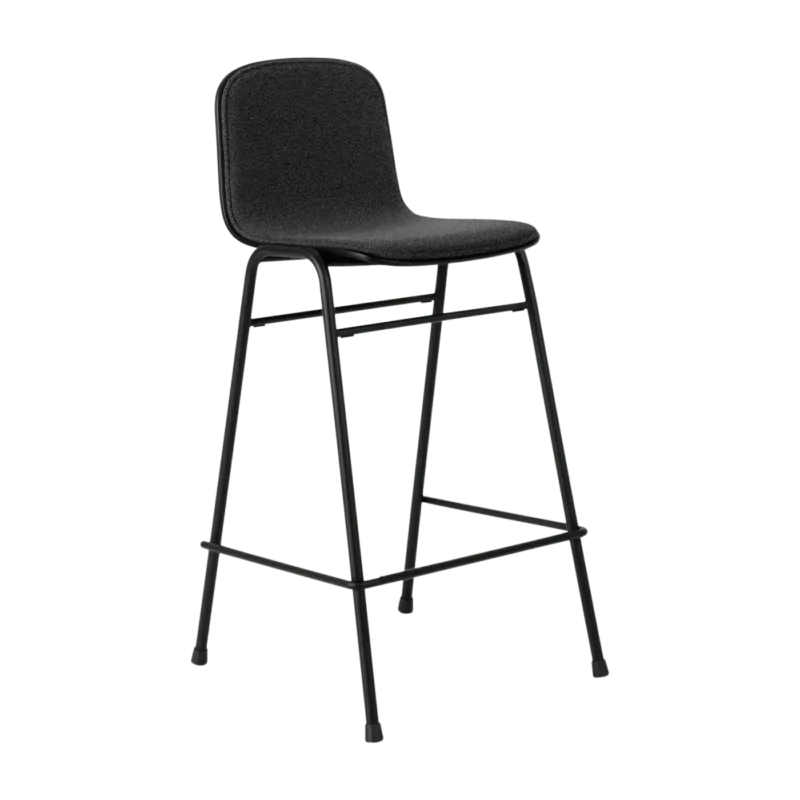 Chaise de bar 65 cm en tissu noir et cadre noir Touchwood - Hem - The Cool Republic