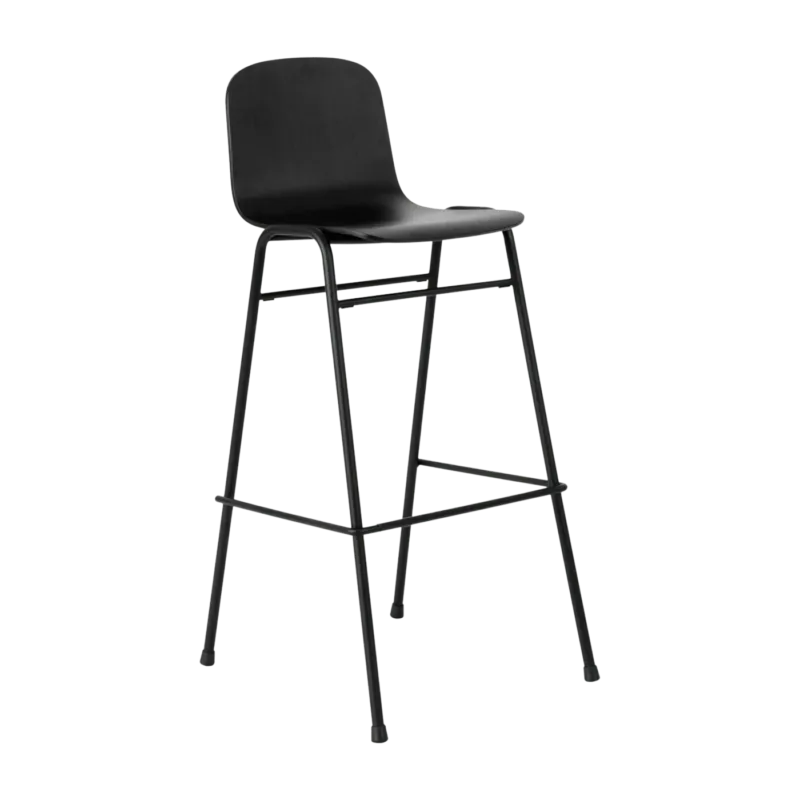 Chaise de bar 75 cm en bois noir et cadre noir Touchwood - Hem - The Cool Republic