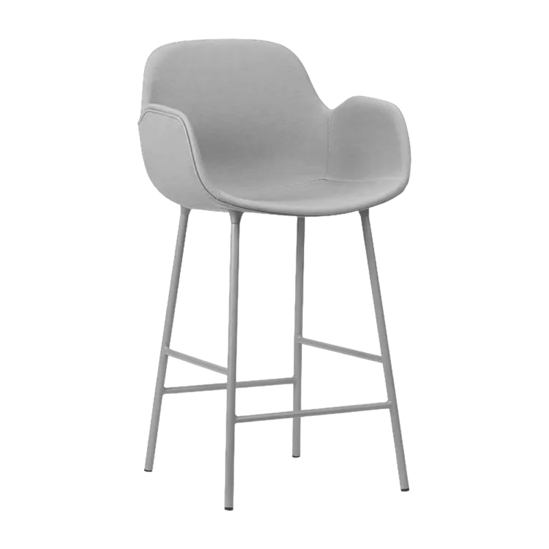 Chaise de bar avec accoudoirs en acier et pp noir 75 cm Form - Normann Copenhagen - The Cool Republic