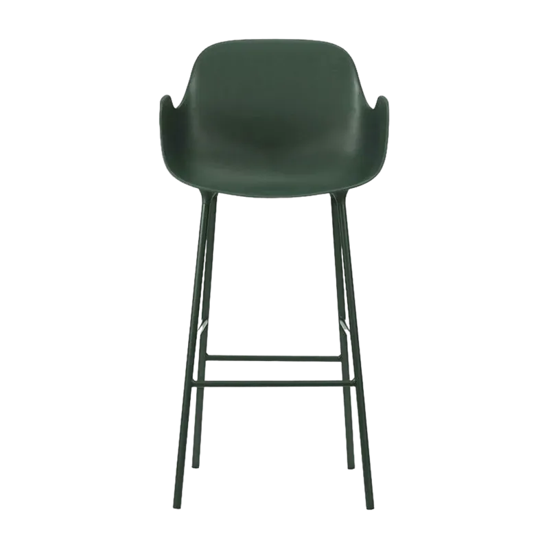 Chaise de bar avec accoudoirs en acier et pp vert 65 cm Form - Normann Copenhagen - The Cool Republic