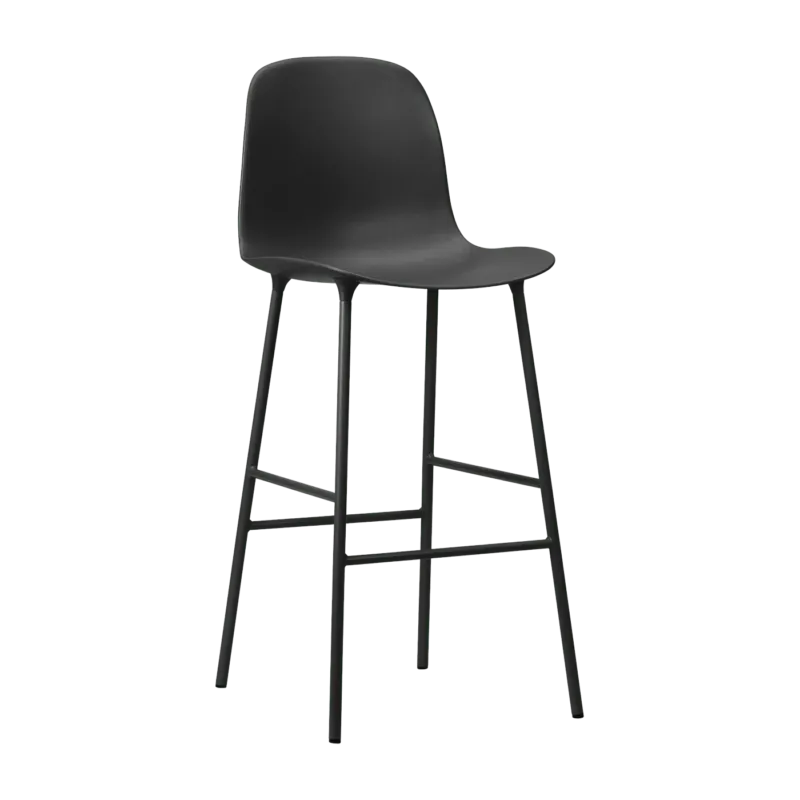 Chaise de bar en acier et pp noir 75 cm Form - Normann Copenhagen - The Cool Republic
